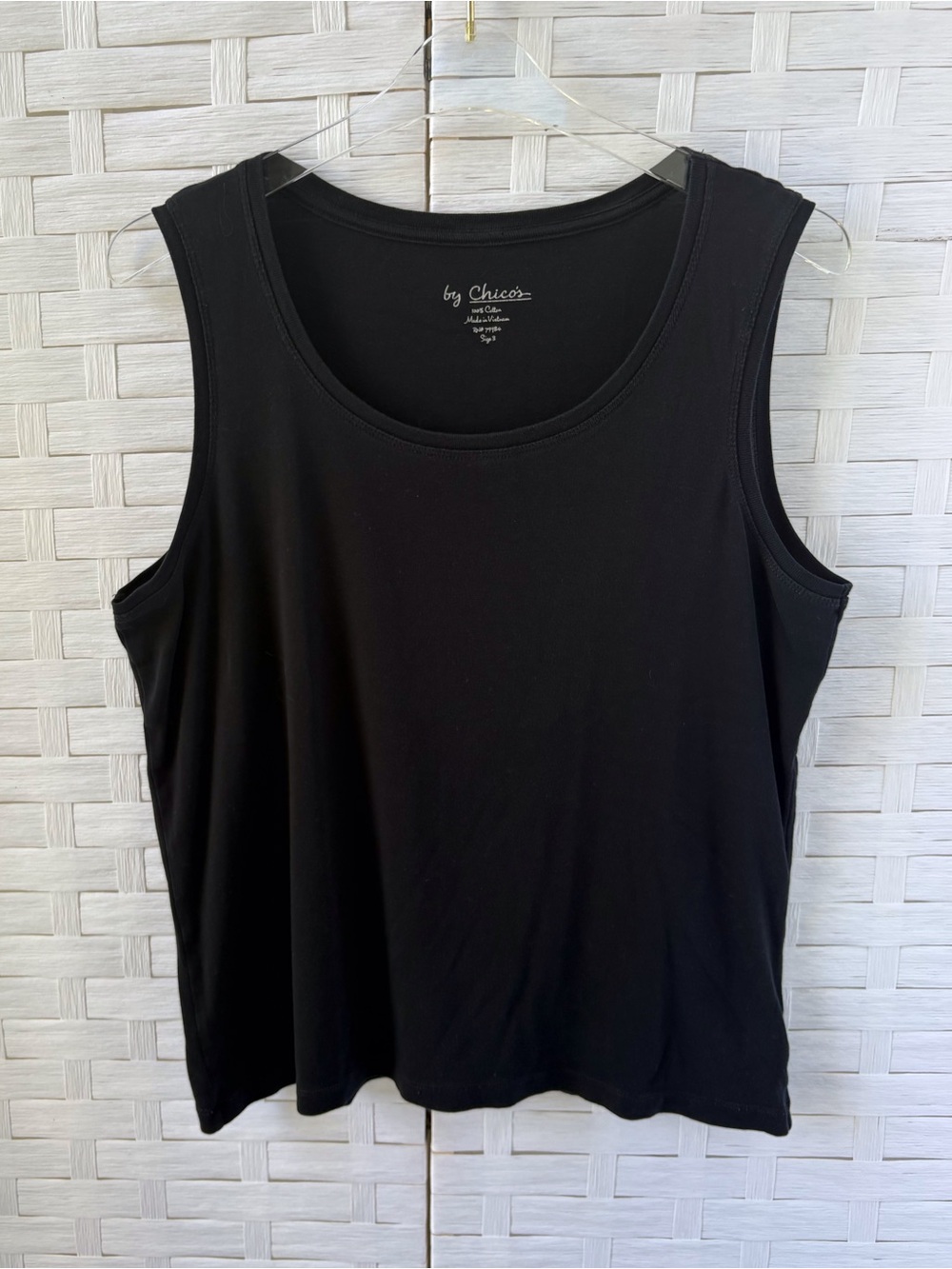 Chico’s XL Cotton Black Sleeveless Tank Classic Casual Office Career Vacation